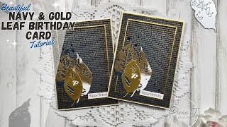 Tutoriel pour une belle carte d'anniversaire masculine bleu marine et or screenshot 1