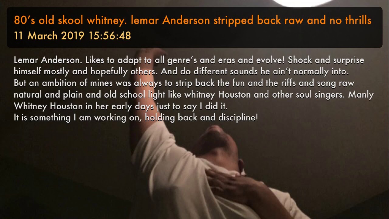 80’s old skool whitney. lemar Anderson stripped back raw and no thrills adlı videoyu YouTube'da izle 80’s old skool whitney. lemar Anderson stripped back raw and no thrills adlı videoyu YouTube'da izle