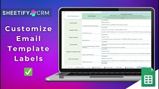 Sheetify CRM | Customize Email Template Labels (Google Sheets CRM)