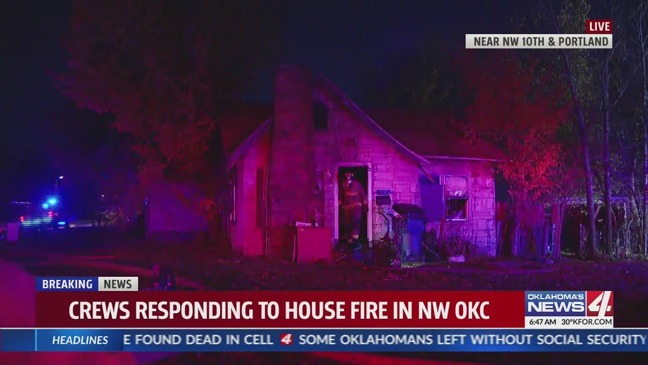 Fire crews respond to house fire in NW Oklahoma City - YouTube