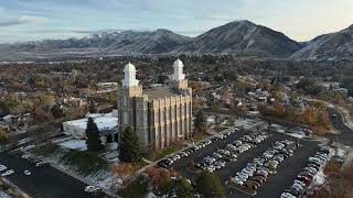 Logan Utah Temple - 4k Aerial View