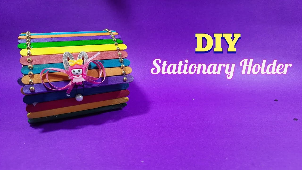 DIY Stationary Holder|Popsicle Stick Craft|Papers And Scissors - YouTube