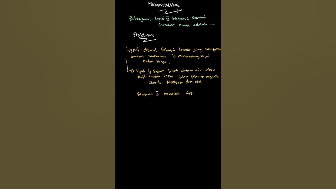 Lipid yang berfungsi sebagai sumber energi adalah