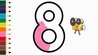 How to color the Numbers | Number 8 | #art #drawing