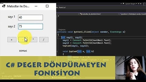 değer döndürmeyen fonksiyonlar c#