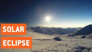Guy Snowboards During Solar Eclipse | Mountaintop Views