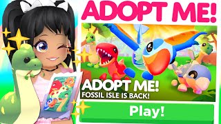 *IT'S HERE* FOSSILE ISLE + 5 NEW DINOS \& STICKERS in Adopt Me! (roblox)