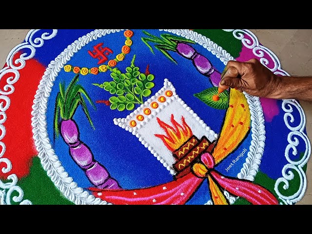 Tpm Rangoli Tulsi Rangoli Com Pontos Tulsi Vrindavan RANGOLI Design With Beautiful