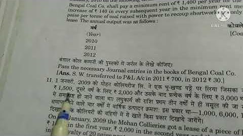 Royalty Accounts Q N 11 Book Dr s k Singh financial accounting for Bcom H