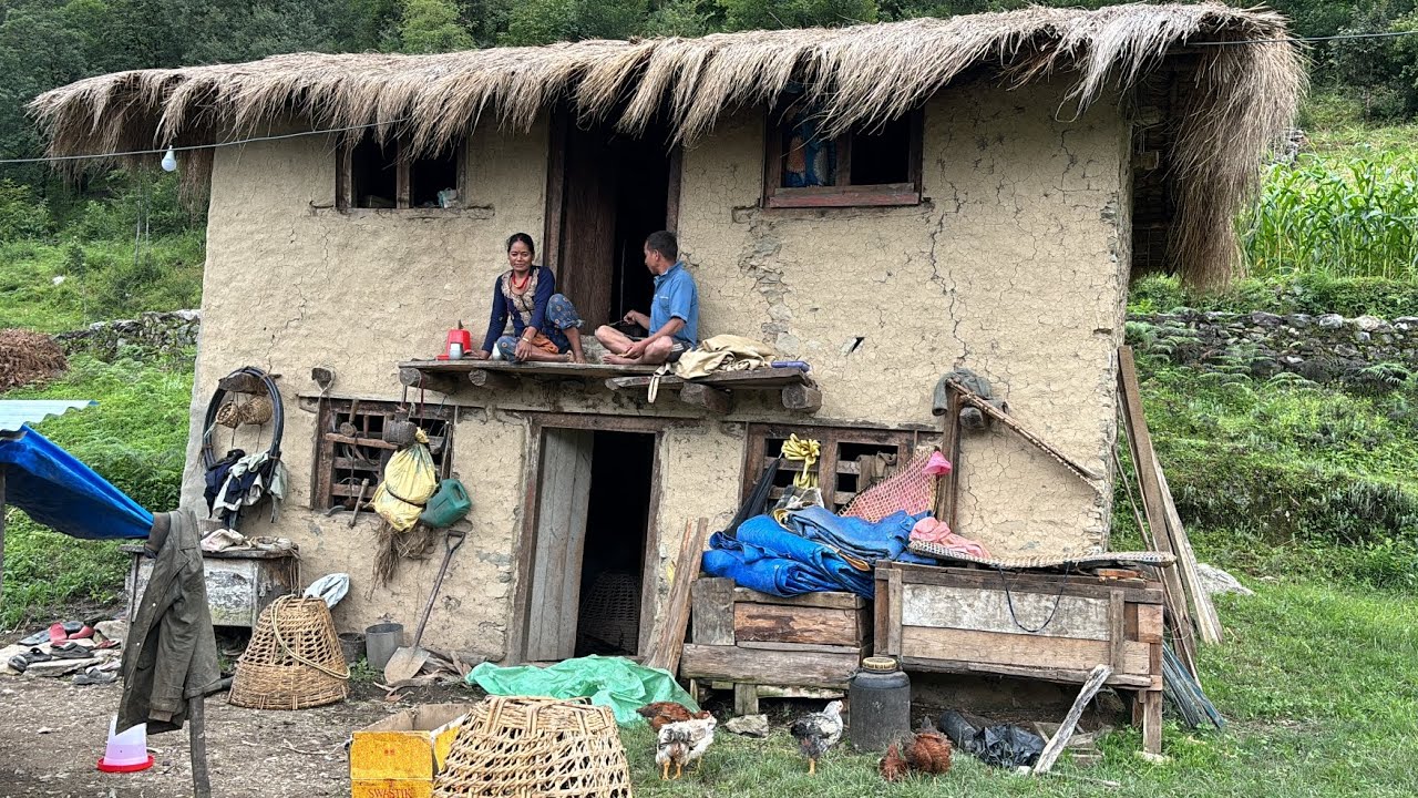 Real Nepali Mountain Village Life During the Rain 🌧️ | Peaceful & Relaxing Rural Lifestyle