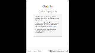 Error 'This web browser does not support JavaScript or scripts are being blocked'.