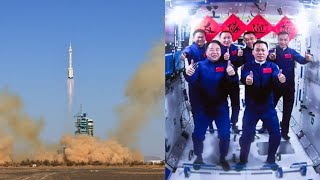 Chinas Shenzhou-17 and Shenzhou-18 send greetings during group photoing trend_news