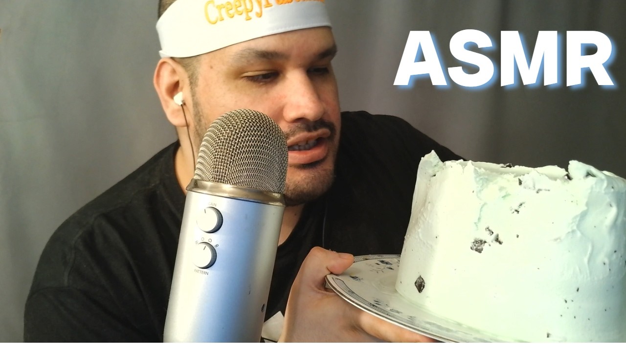 Asmr eating an entire Chocolate mint chip ice cream block!