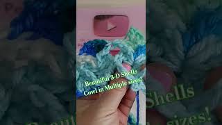 3-D Shells using Treble Crochet Stitches a beautiful Crochet pattern tutorial, Mikey's Cowl!