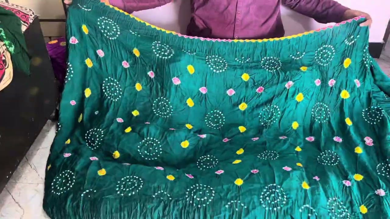Modal silk multy shibori with bandhej saree 