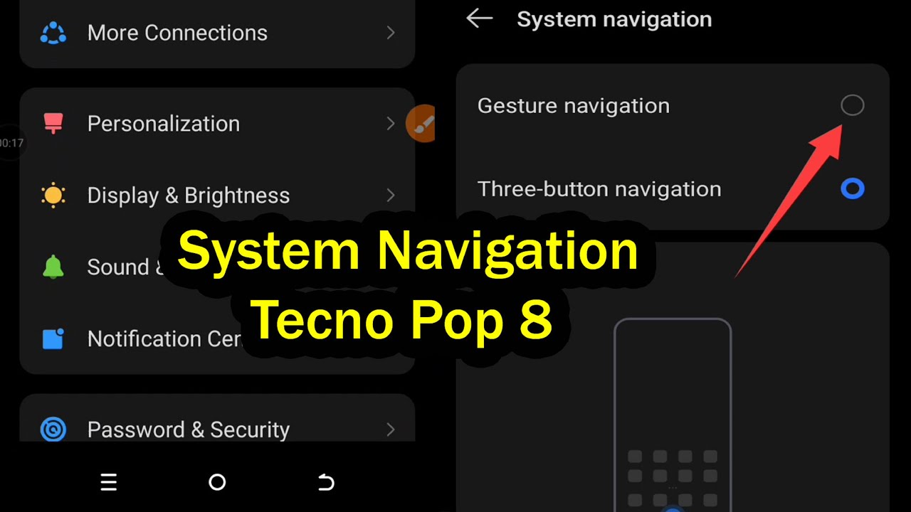 How to System Navigation Tecno Pop 8 Three Button Navigation 2025