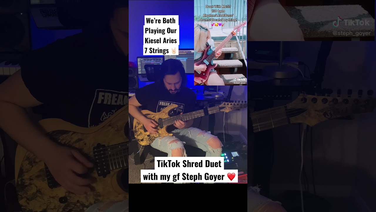Guitar Duet with my gf Steph Goyer ❤️ - playing our Kiesel Aries 7 Strings 🤘🏻