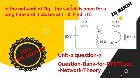 In the network of Fig. , the switch is open for a long time and it closes at t = 0. Find i (t)