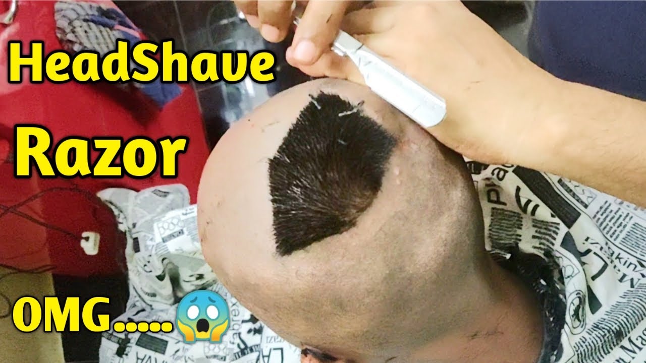 Headshave / How to Dandruff HeadShave in Hindi/ Dandruff Removal Headshave/ Straight Razor HeadShave