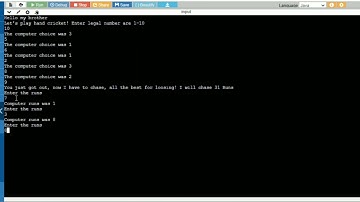 Make a hand cricket game in JAVA..