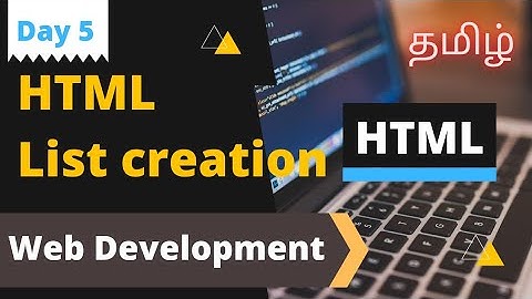 Web Development | HTML List Creation (Tamil) | Web page design | Coding Awareness #tech