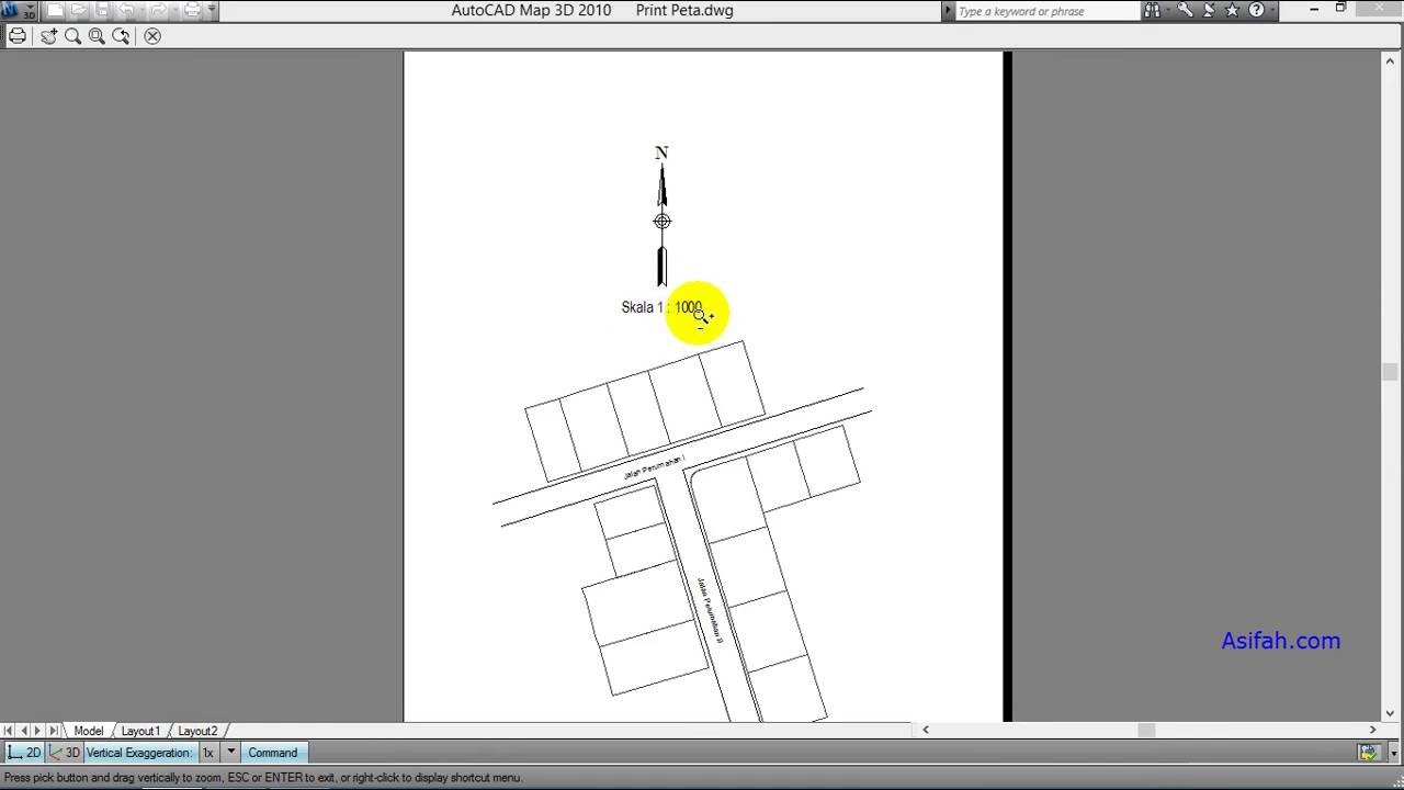 Cara Print Gambar Atau Peta Di AutoCAD Mengatur Skala Yang