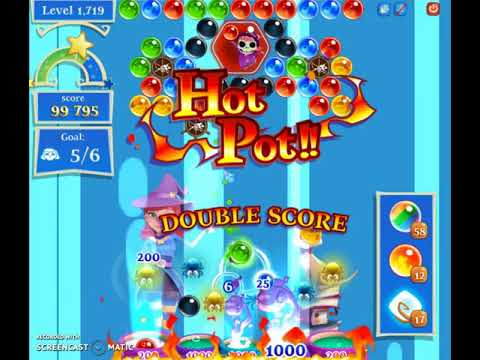 Bubble Witch 2 Saga Level 1719 with no booster & 3 bubbles left