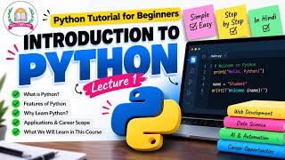 Information Python Tutorial for Beginners in Hindi | Introduction to Python | Python Course Lecture 1 Guide