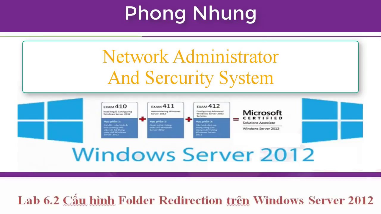 MCSA Windows Server 2012 | Lab 6.2 Cấu hình Folder Redirection - YouTube