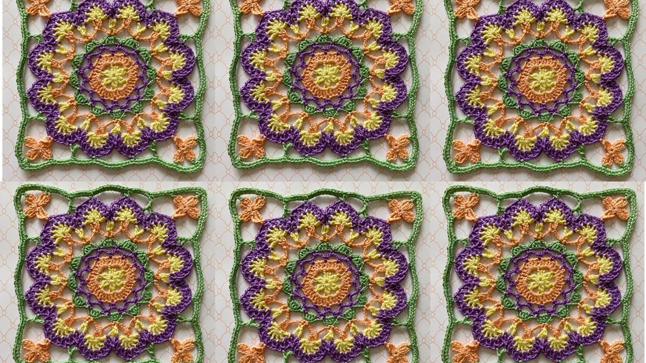 «ВЕСЕННИЙ МОТИВ» крючком. Вяжем турецкий квадрат.