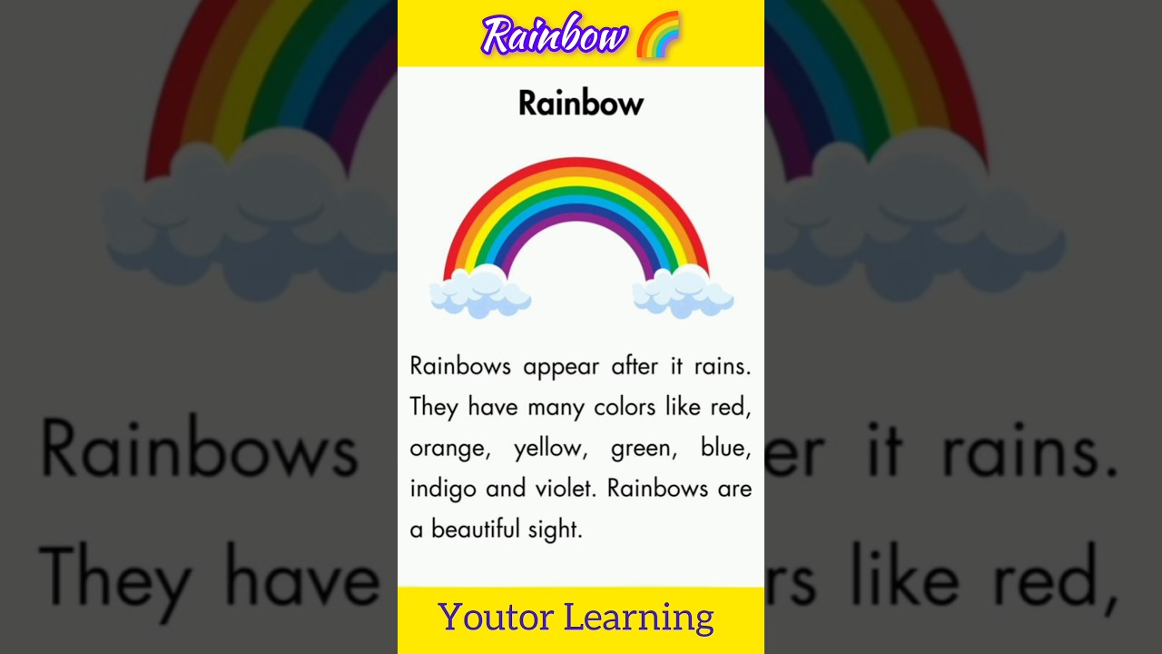 5 Lines on Rainbow / Essay on Rainbow🌈 