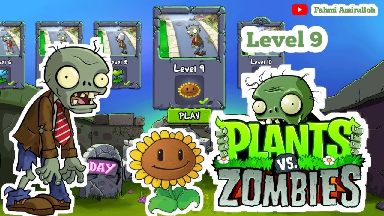 Plants VS Zombies Level 9 | DAY - YouTube