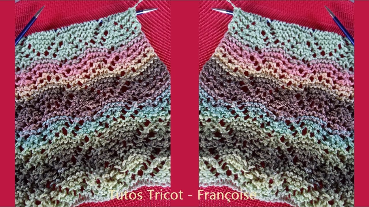 Point De Tricot Ajoure Pour Echarpe