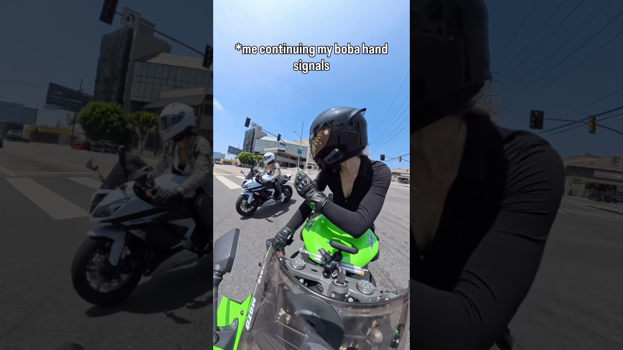 Looking back my hand signals were… questionable at best… 😩 #bikergirl #bikergang #bikers #moto