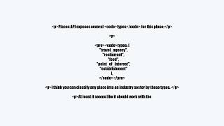 Get the industry sector of a company with Google Places API