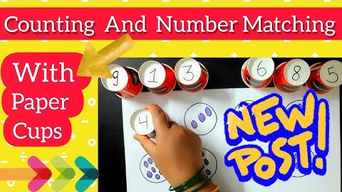 Counting & Number Matching With Paper Cups Activity 📝 || 💥 Maths Fun Activity😊👍 ||