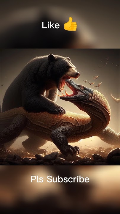 black bear vs komodo dragon fight #shortvideo #shortfeed #animals #