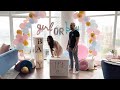 Gender Reveal Vlog (Get ready with me, DIY party setup)