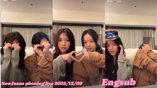 NewJeans phoning live 2023/12/09 (Engsub) Hanni Hyein