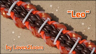 "Leo" Rainbow Loom Bracelet Tutorial (4 bars wide)