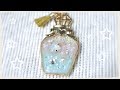 香水のUVレジン・バッグチャームの作り方／いろコレさんのフレームとダイソーさんのミルキーレジン液