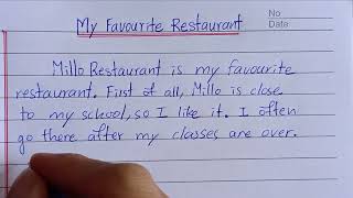 how to write a paragraph about my favorite restaurant - good example for you to write