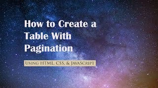 HTML Table with Pagination
