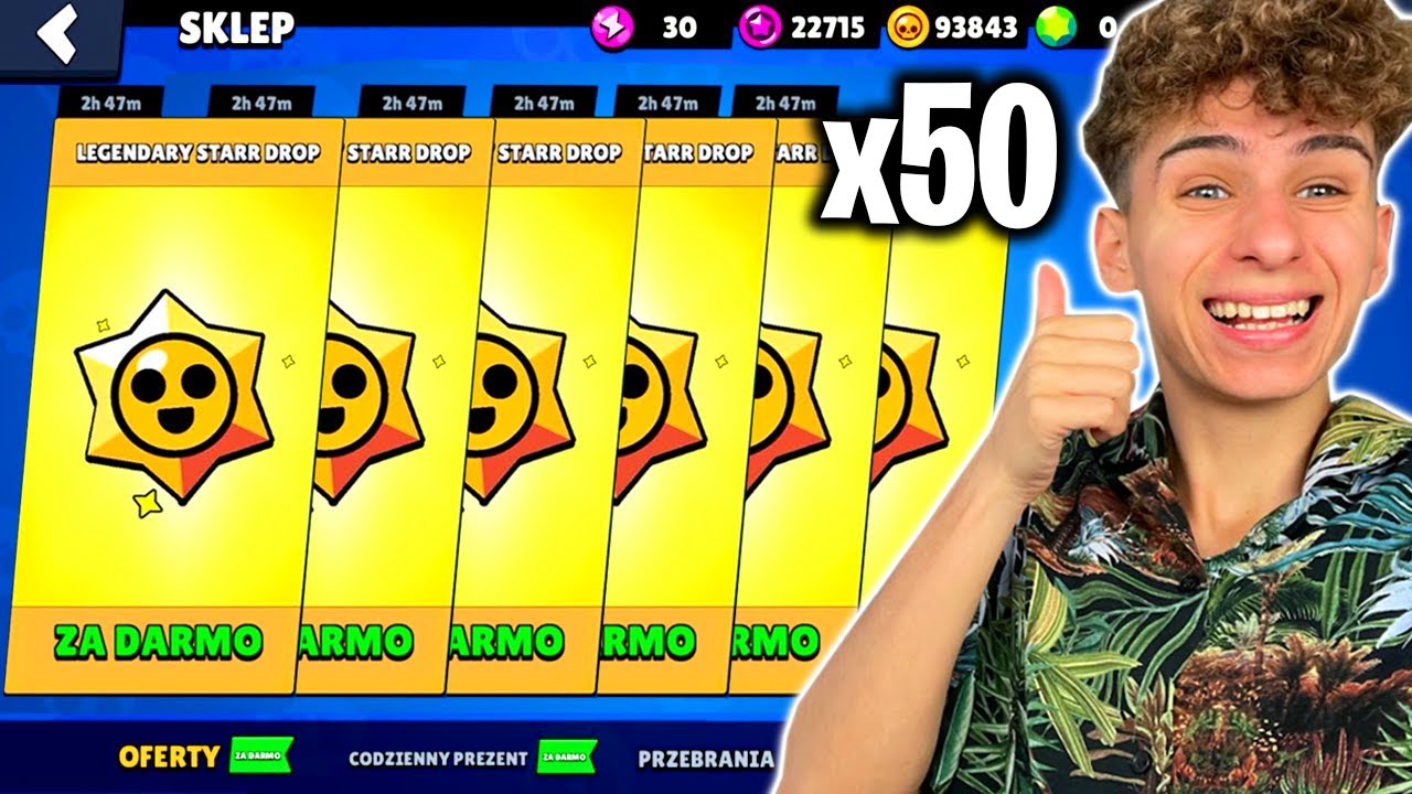 OTWORZYŁEM AŻ 50 LEGENDARNYCH STARR DROPÓW w BRAWL STARS i TRAFIŁEM TO...😍