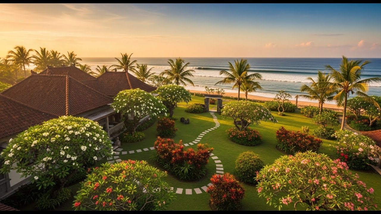 Relaxing Tropical Villa Landscapes | Dreamy  Tile-Roof Villas