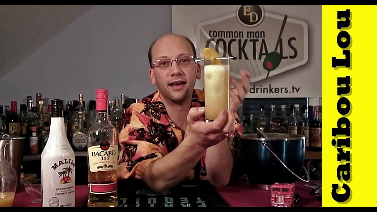 The caribou lou cocktail, a cocktail with coconut rum, pineapple juice and ...