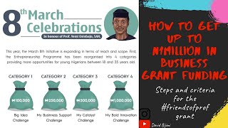 Celebrity STEP-BY-STEP: Apply and win N100,000 - N1million Friends Of Prof Grant | #TheMarch8thinitiative Profile
