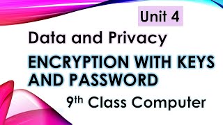 Encryption with keys and password | Chapter no 4 Data and Privacy |9th Class Computer by info pack.