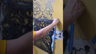 Wall stenciling in action