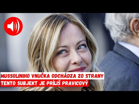 Mussoliniho vnučka odchádza zo strany premiérky Meloniovej